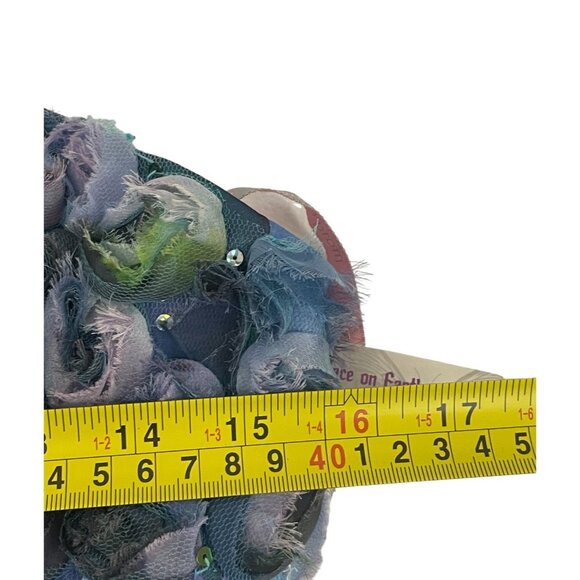 Blush Prom Alexia Women Maxi Dress Size 6 Blue Floral Strapless Evening Gown EUC - Picture 9 of 11